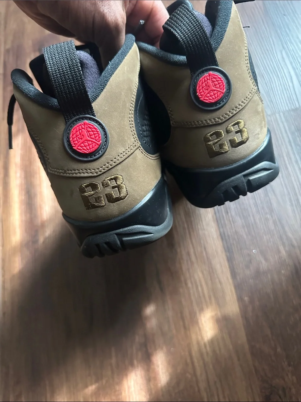Jordan Men’s High-Top Sneakers - Black & Olive Brown 9’s